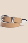 Modern Sleek Vegan Leather Belt | Nude