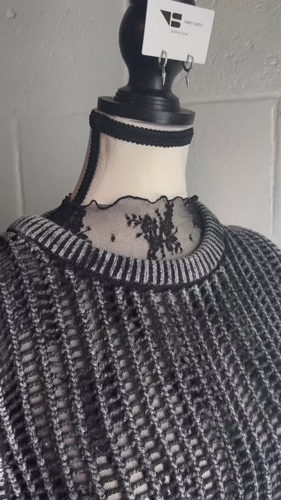 Long Sleeve Floral Mesh Lace Top